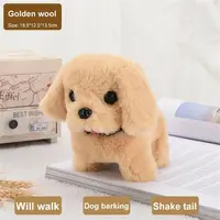 Funny 18CM Simulation Puppy Interactive Brown White Grey Cute Dog Robot Wagging Plush Toys For Kids 2