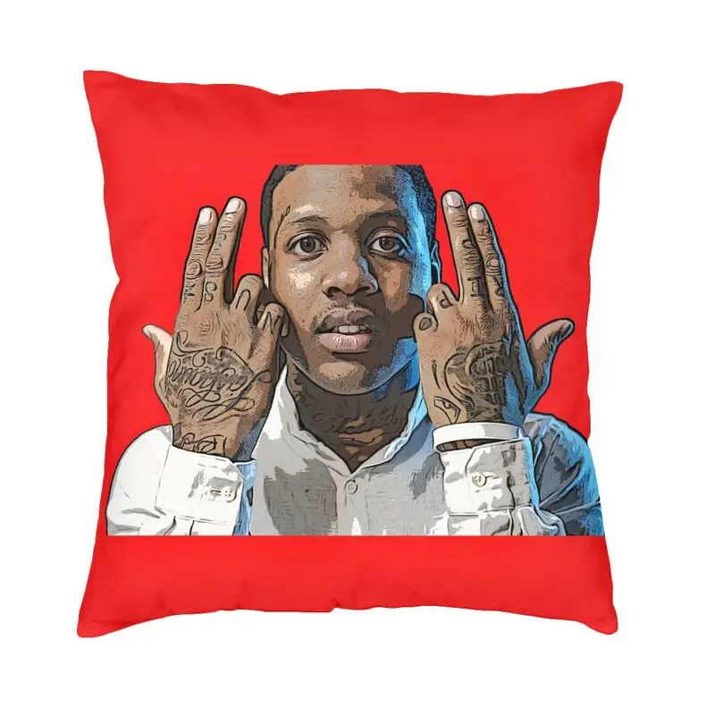 

Lil Durk Hip Hop Square Pillowcover Home Decorative American Rapper Cushions Cover Throw Pillow Case Double-sided Printing