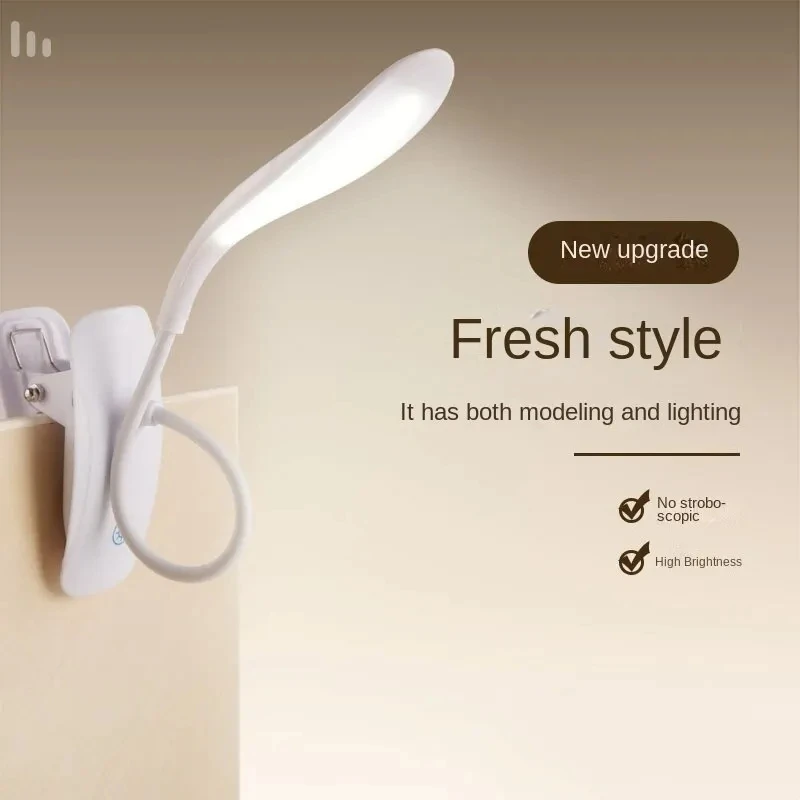 USB Charging Duckbill Desk Lamp Three Levels Touch Dimming Bedroom Bedside LED Eye Protection Learning Desk Lamp Clip Book led lamp