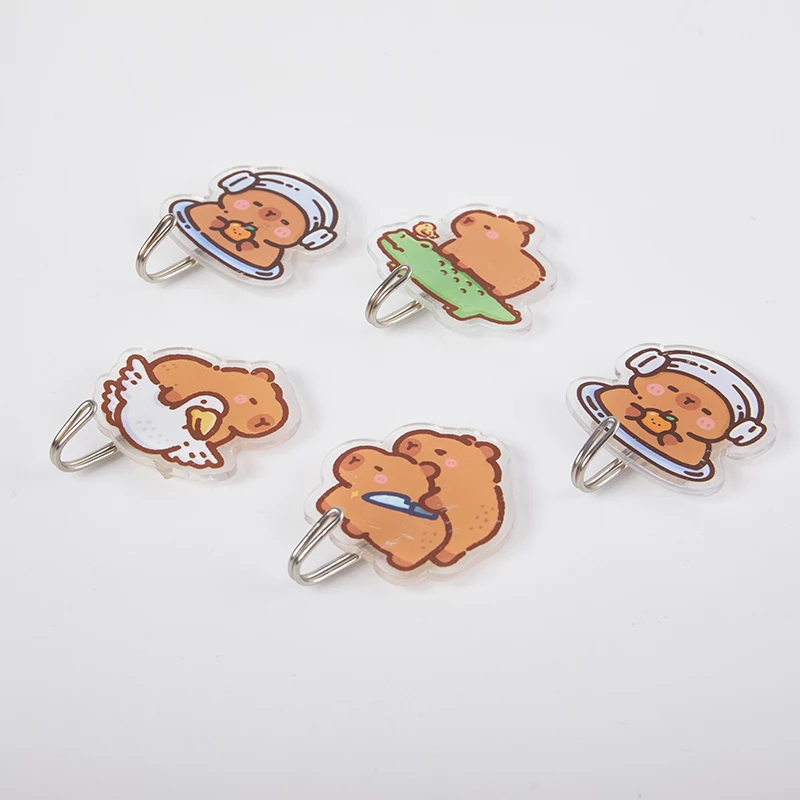 Cute Wall Hooks Key Holder Door Hanging Self Adhesive Wall Hanger Cartoon Capybara Hook For Kids Room Home Decor 5