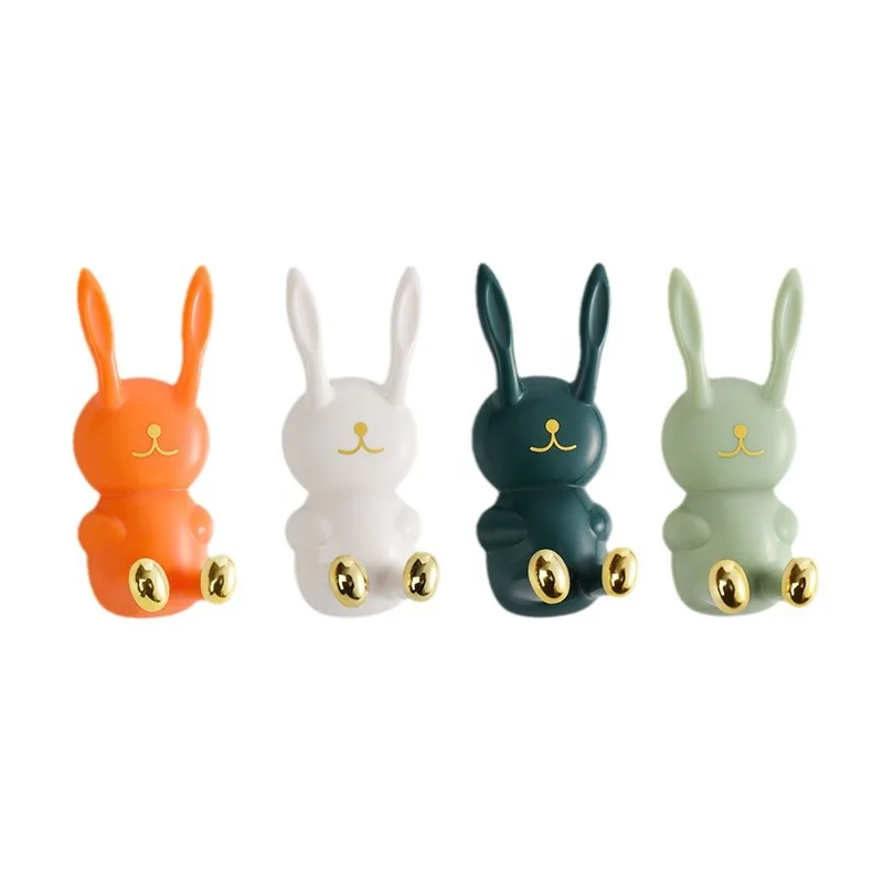 

Cartoon Cute Rabbit Multifunctional Hooks No Hole Toothbrush Hangers Hair Bands Data Cable Plug Rabbit Storage Hooks