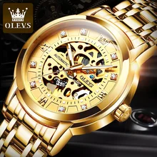 

OLEVS Luxury Automatic Mechanical Watch for Men Deep Waterproof 41MM Sapphire mirror Skeleton Stainless Steel Male Wrist Watch