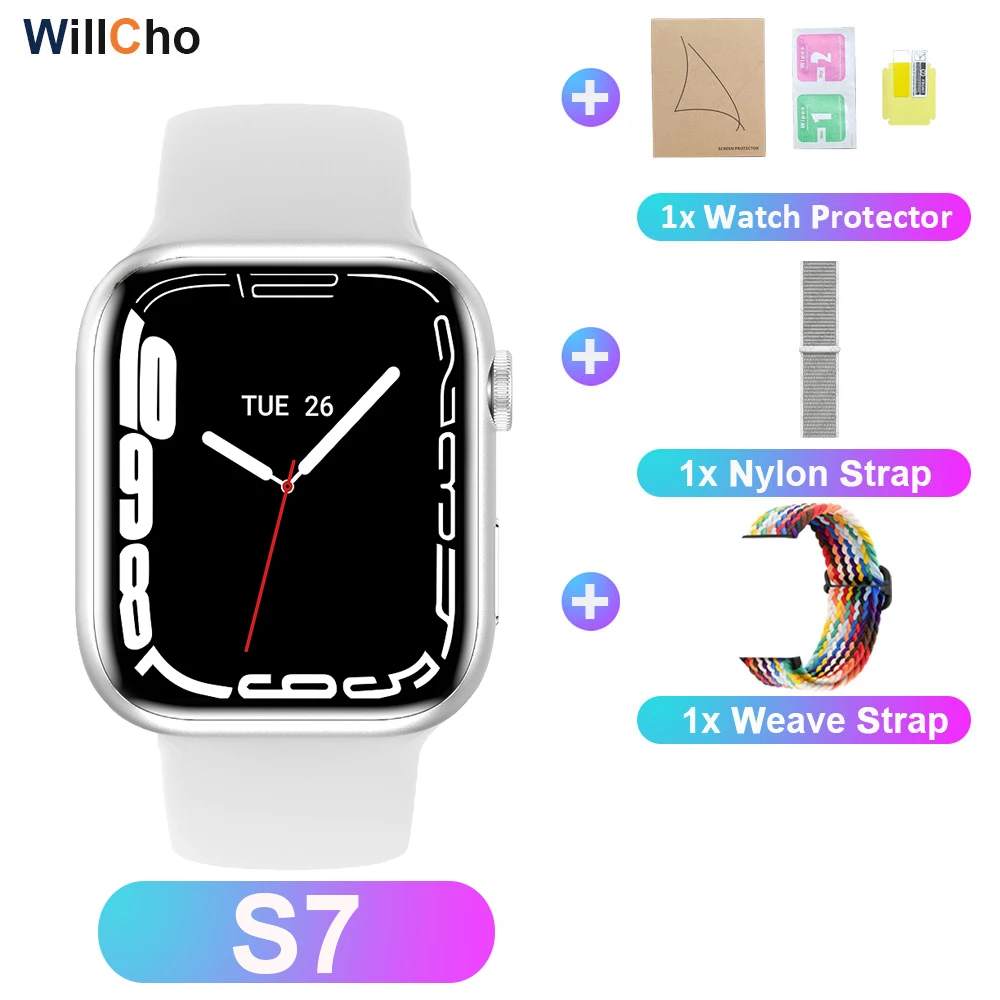 2022 S7 Smart Watch Iwo 14 Pro Nfc Voice Assistant Bluetooth Dial Answer Call Watch for Men Smart Watch Women Series 7 Pk W37Pro 