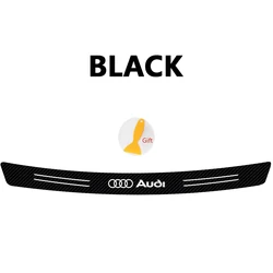 Carbon Fiber Trunk Tail Lip Logo Sticker - Premium Car Styling Accessory - 101x8cm (Audi - black)