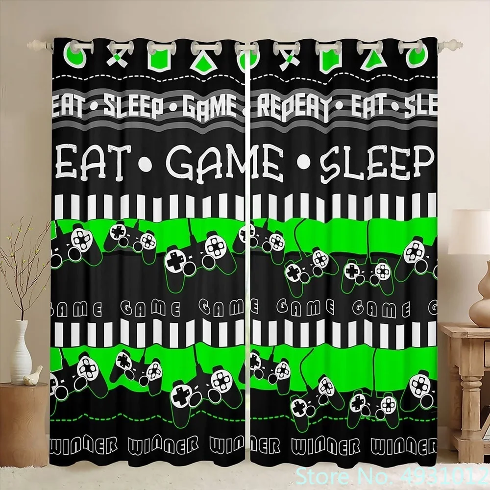 

2023 Gaming Blackout Curtains for Living Room Decor Video Games Window Drapes Teens Gamer Curtains for Boys Kids Bedroom