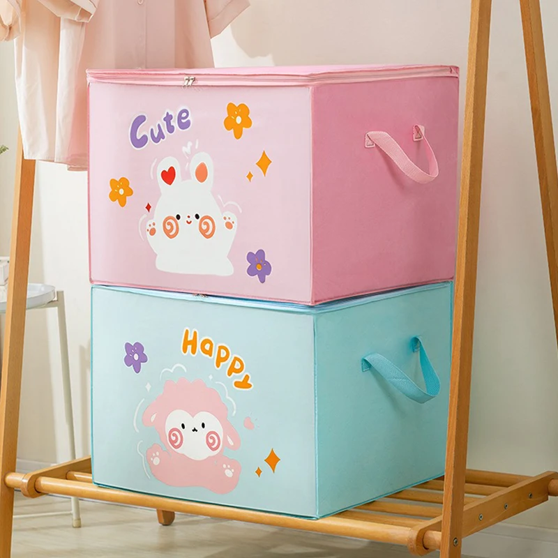 Description Picture 6 of itemLarge Capacity Clothes Quilt Storage Bag Cute Printed Dust-proof Storage Foldable Wardrobe Box Organizer Clothes Pattern