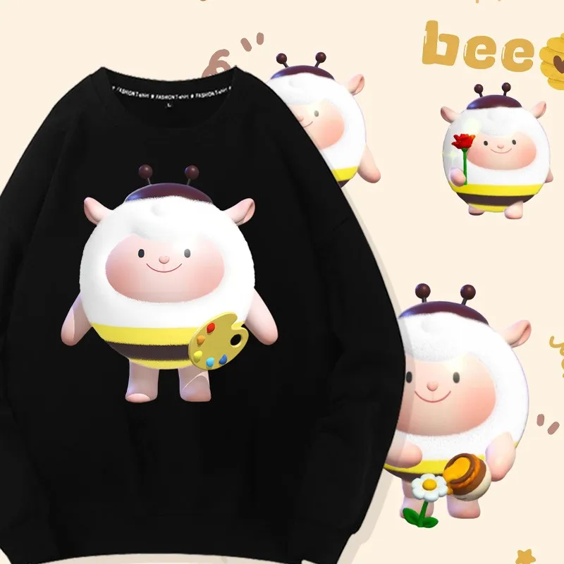 

Egg Party Co-branded Crewneck Hoodie Men's Fall Coat Children's Cartoon Animation Trend Loose Clothes