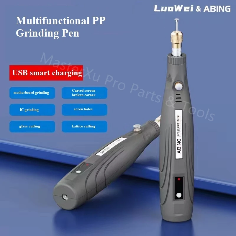 MasterXu Luowei Abing Mini Grinder Pen Multifunction Polishing BGA IC Phone Board Wood Metal Jade Manicure Repair Cutting Dies