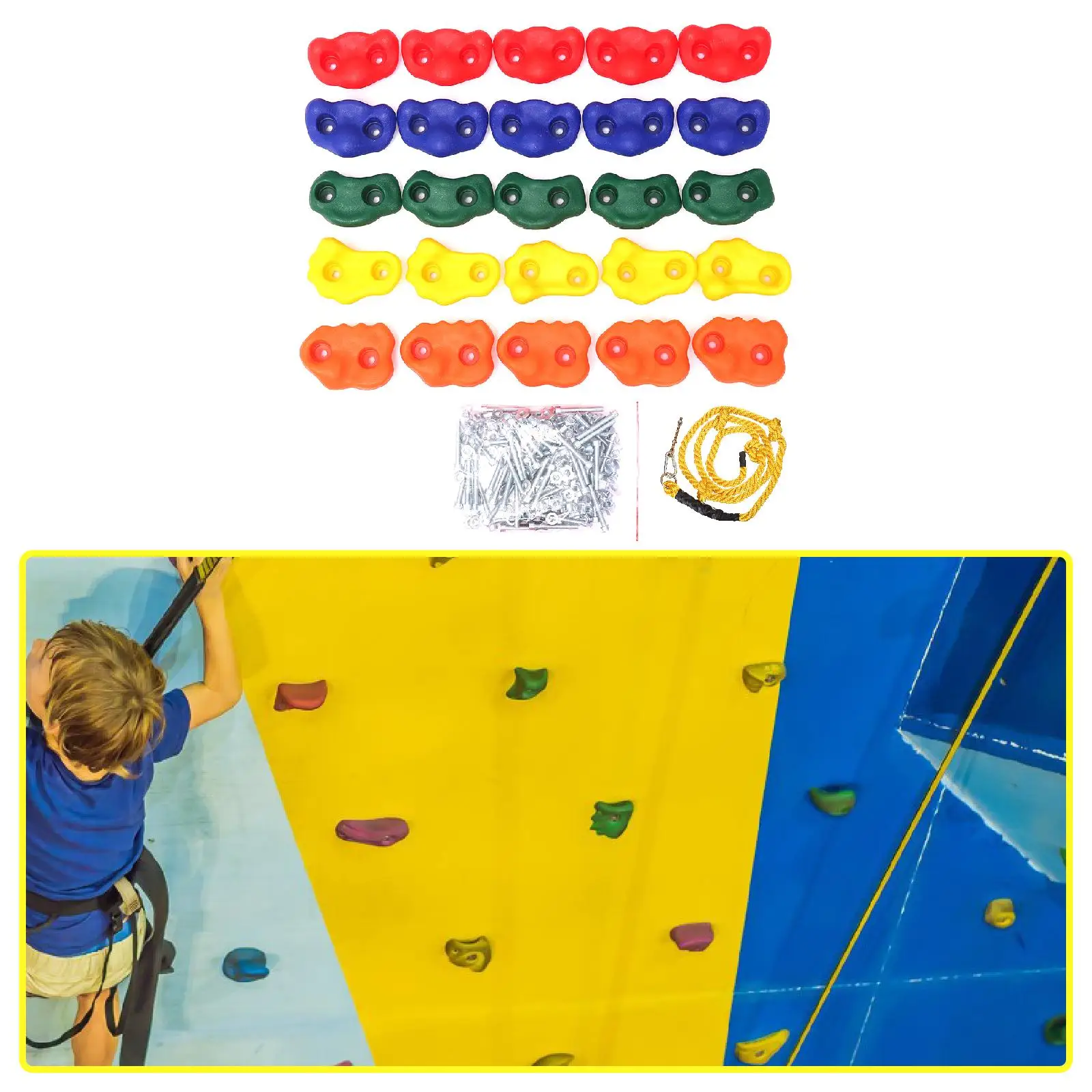 Tree Climbing Holds for Kids Climber, Adult Climbing Rocks for Outdoor Obstacle Course Training with Mounting Hardware