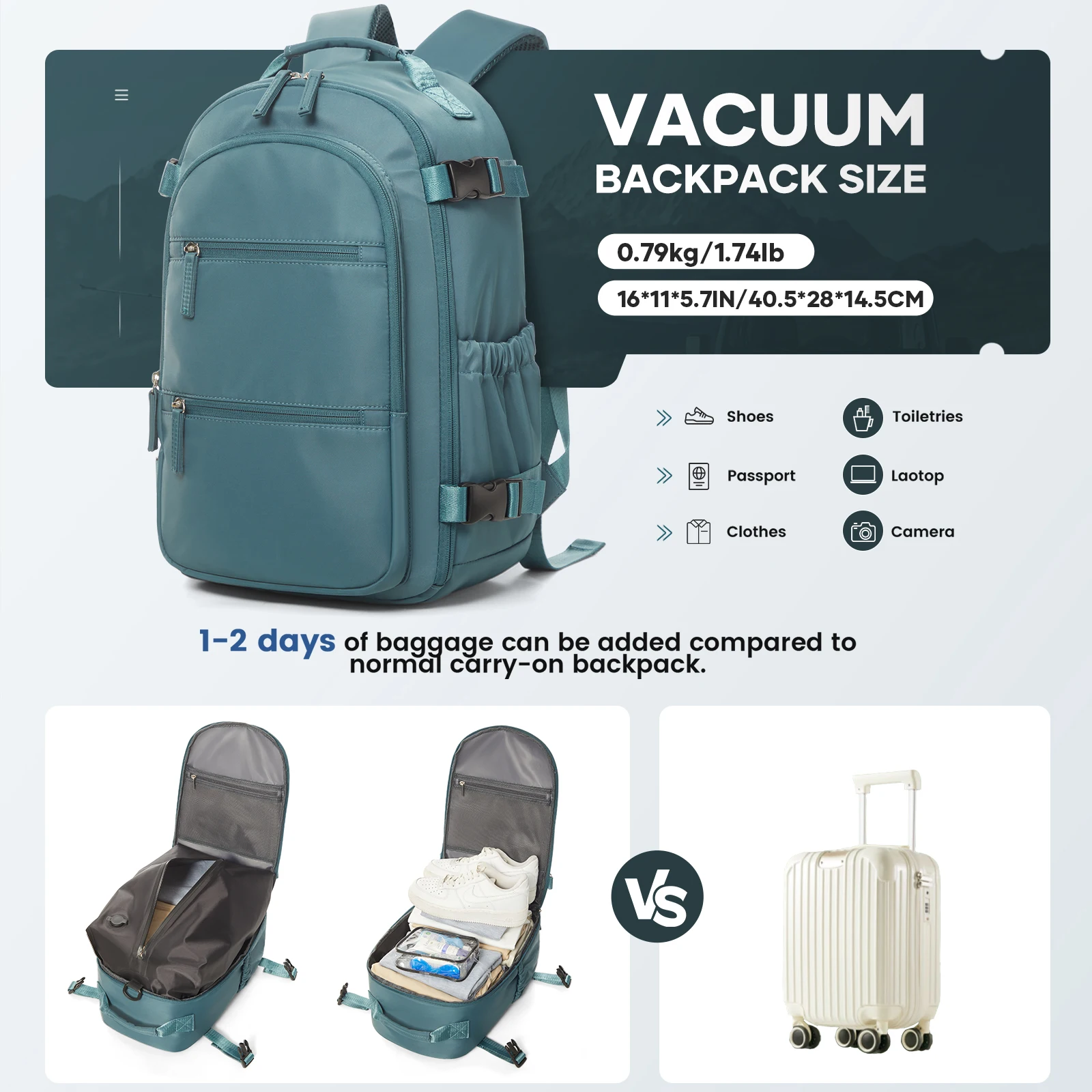 Vacuum Compression Backpack Travel,Hiking & Outdoor Adventures,Multifunctional Computer Backpack,Men's Double Shoulder Backpack