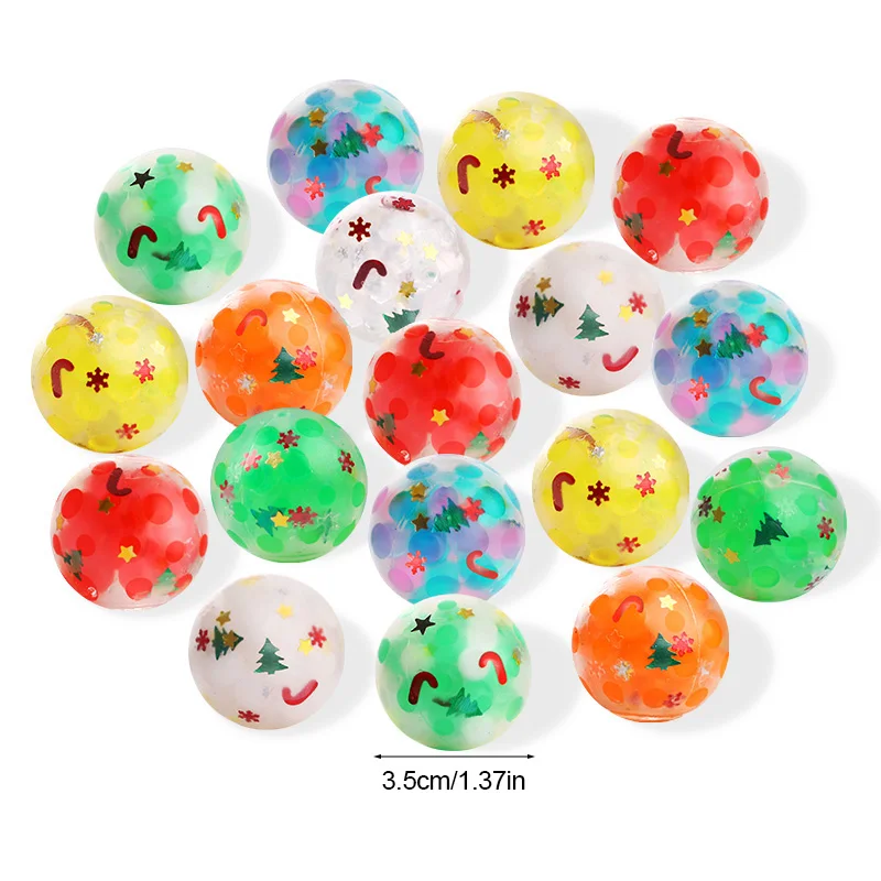 10/20Pcs Christmas Squeeze Ball Stocking Stuffers Kids Adult Anti-Anxiety Sensory Toy New Year Gift Birthday Party Pinata Filler