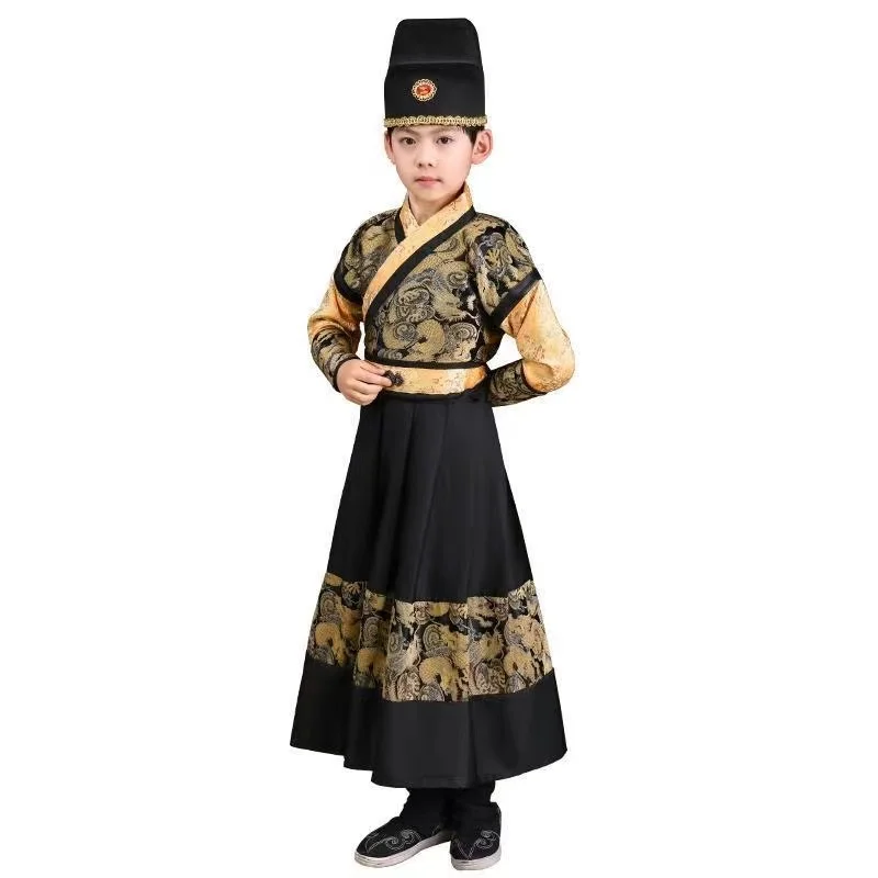 Traditional Chinese Kids Hanfu Ancient Ming Dynasty Samurai Clothing Classic Children‘s Royal Guards Cosplay Costume Xmas Gifts