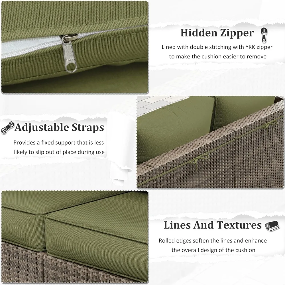 14-Piece Patio Sofa Cushion Set 5