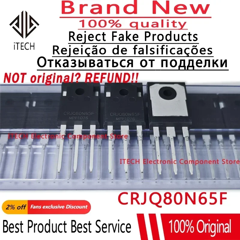 10pcs/lot Original CRJQ80N65F CRJQ80N65 80N65F 43A/650V TO-247 MOSFET New and Genuine