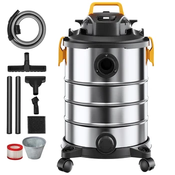 SucceBuy Stainless Steel Wet/Dry Shop Vacuum 1