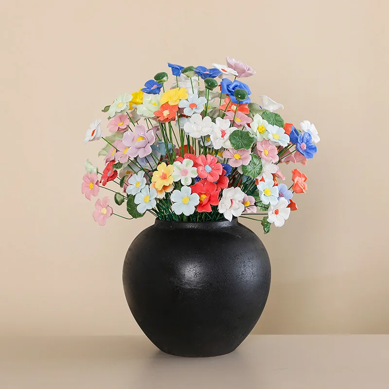 5X Künstliche Blume Keramik Handgemachte Gefälschte Blume Kreative Kunst Floral Home Decor Party Hochzeit Garten Decor Valentinstag Prop – Detail 9