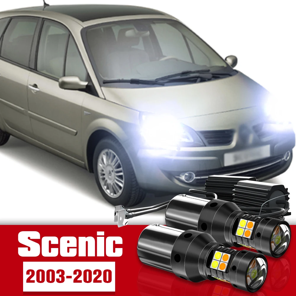 

2pcs LED Accessories Dual Mode Turn Signal+Daytime Running Light DRL For Renault Scenic 2 3 4 2003-2020 2008 2009 2010 2015 2016