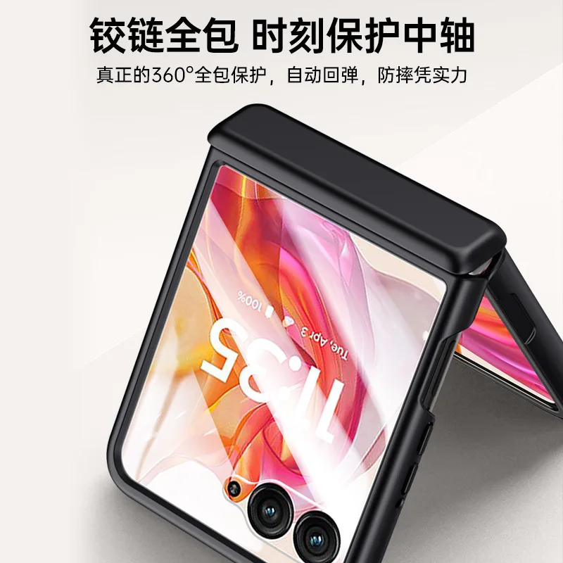 Ultra Protective Shockproof Folding Case with Tempered Glass Hinge - Skin Friendly Design