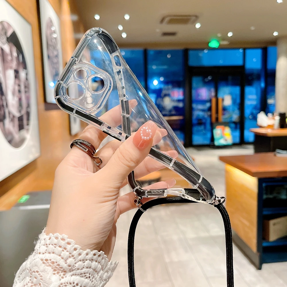 Luminous Transparent Crossbody Necklace Strap Soft Case