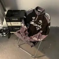 American retro street alphabet print stitching stand collar sweater men and women spring and autumn tide brand sports top - Image 2