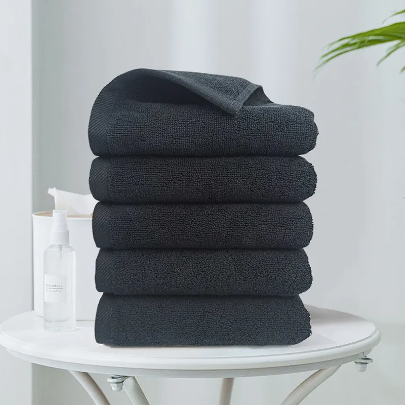 Description Picture 3 of itemLarge black bath towel Strong absorbent towel cotton soft face towel Hotel bathroom Beauty home kitchen towel