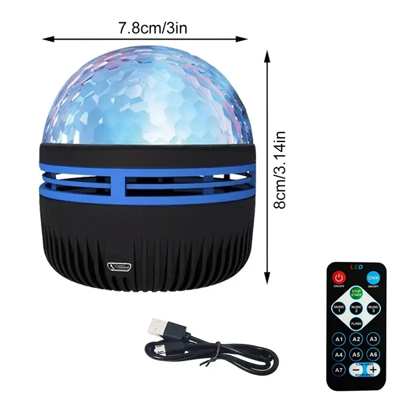 Mini Night Light Soft Light Eye-Protection Ripple Projection Remote Control for Children's Room Bedroom Decor