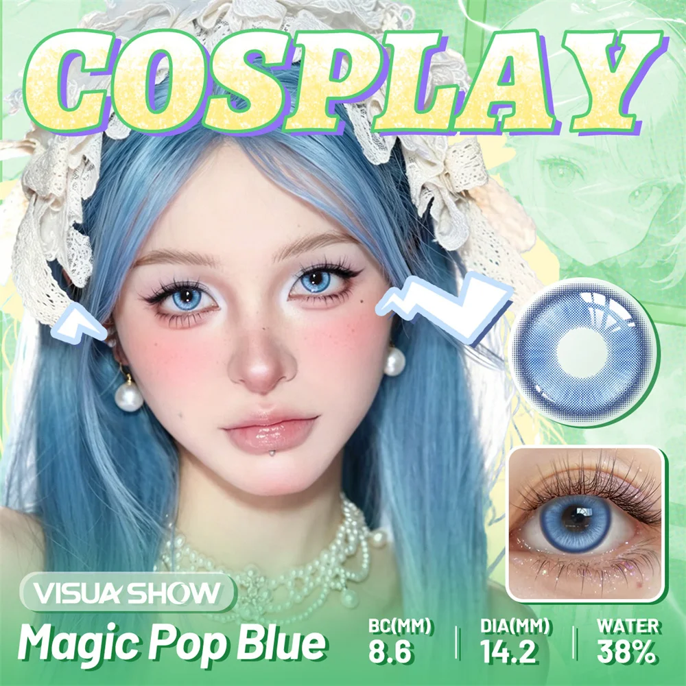 Vibrant Blue & Brown Cosplay Colored Contact Lenses - 6-Month Wear, 2-Pack