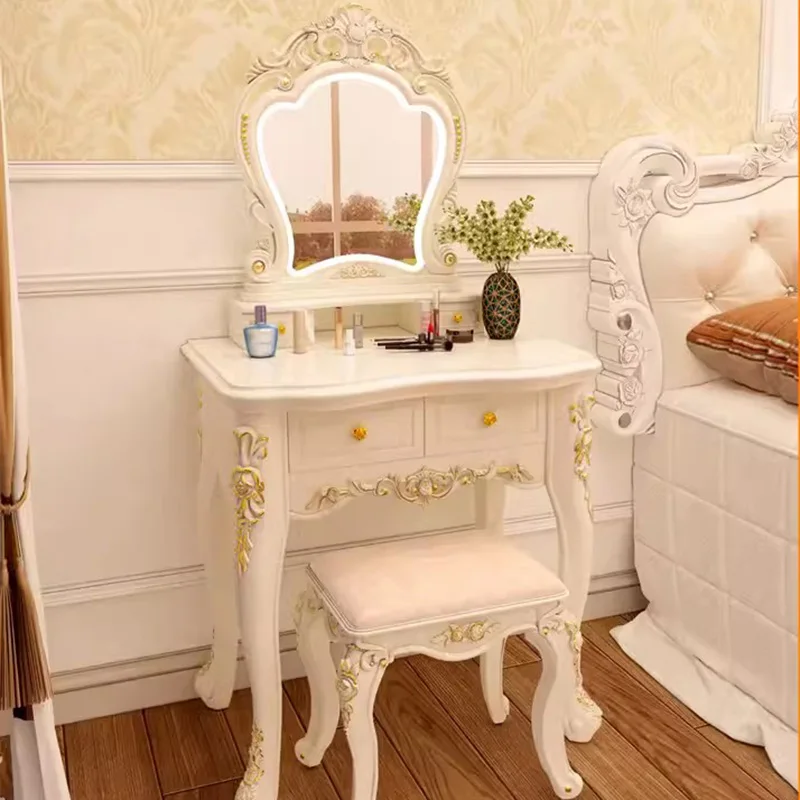 

Drawers Dresser Dressing Table Makeup Design White Wood Mirror Dressing Table Vanity Mobile Coiffeuse De Chambre Home Furniture