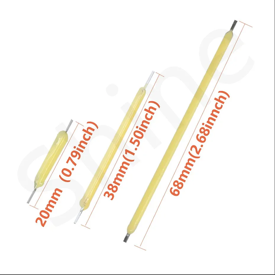 Description Picture 2 of item30pcs DC3V Edison Bulb Cob LED Filament 20mm 38mm 68mm Lamp Parts Incandescent Light Accessories Diodes For Holiday lighting DIY