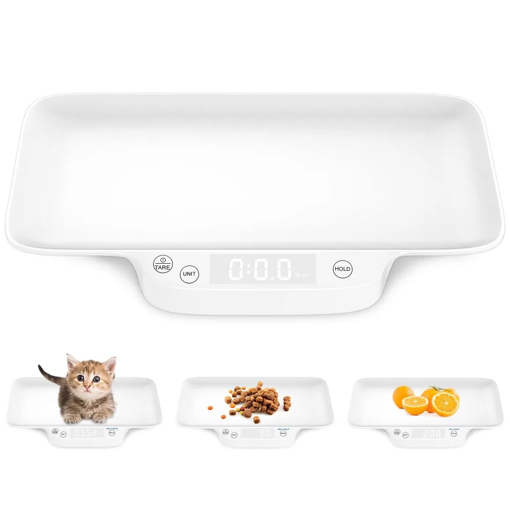 Digital Pet Scale Portable Pet Dog Cat Scale with Hold and Tare Function Precision Digital Puppy Kitten with Tray portable mini scale