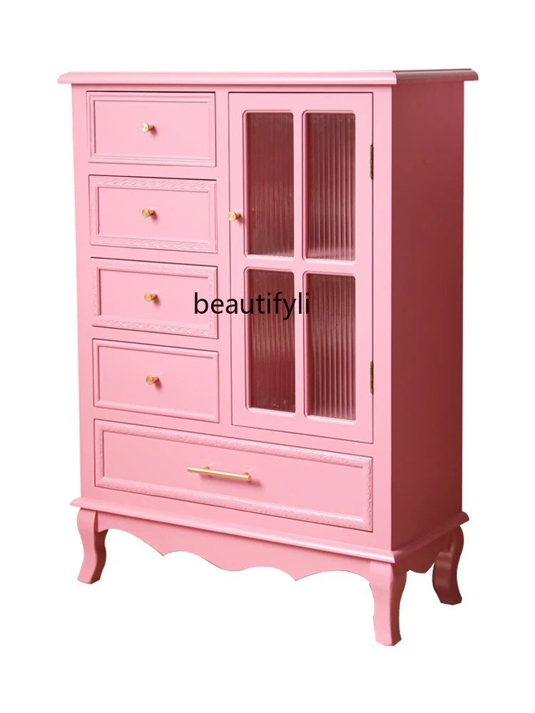 

Simple Modern Bedroom Solid Wood Storage Chest of Drawers Living Room Drawer Economical Locker Chest of Drawers Cabinet