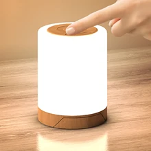 

Touch Control Bedside Night Light With Hanging USB Rechargeable Dimmable RGB Night Light Bedroom Ambient Table Lamp With Timer