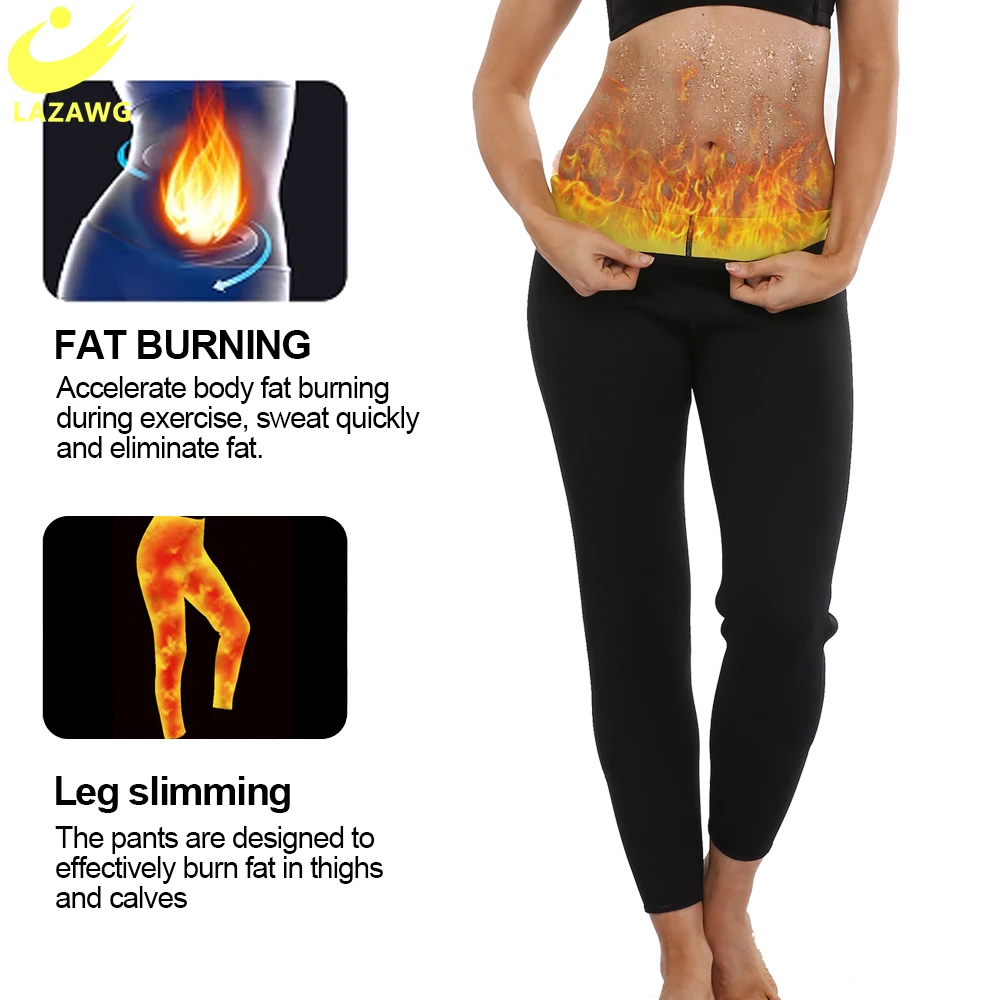 LAZAWG Women Slimming Waist Trainer Weight Loss Shirt Women Body Shaper Weight Loss Hot Neoprene Sauna Sweat Pants For Women