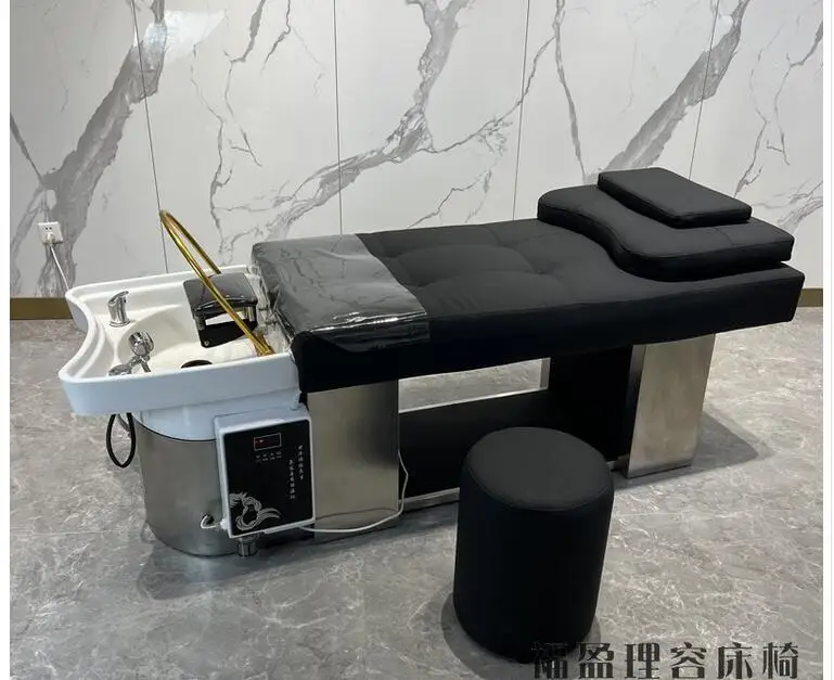 Barber shop shampoo bed ceramic basin hair salon special Thai flat massage shampoo bed factory direct