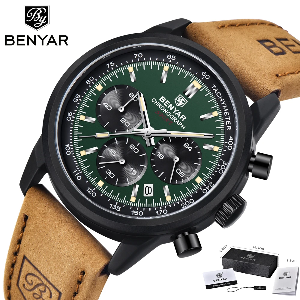 

Benyar Fashion Date Quartz Men Watches Top Brand Luxury Male Clock Chronograph Sport Mens Wrist Watch Hodinky Relogio Masculino