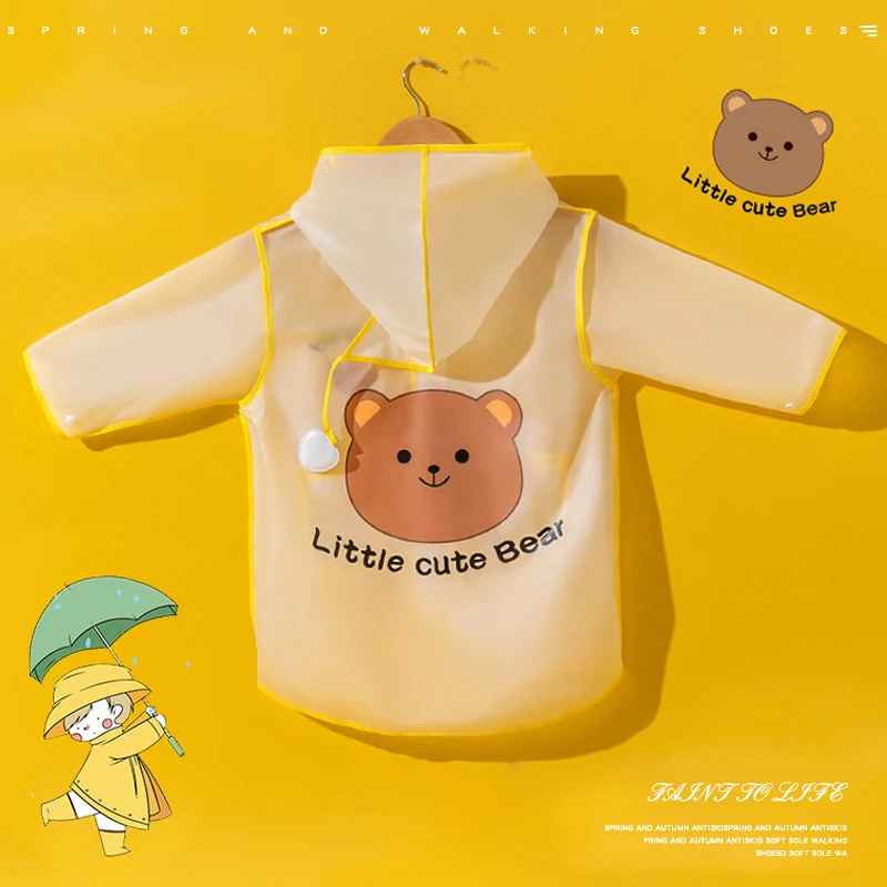 Raincoat Poncho Raincoat For Kids Primary School Kindergarten Baby Poncho boys Girls Transparent Waterproof Rainwear