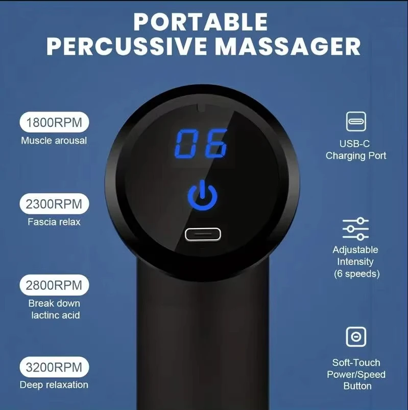 2025 Fascia Gun Muscle Relaxation Massager Portable Pocket Masseur Self-applicable Power Regulation Relieve Muscle Soreness