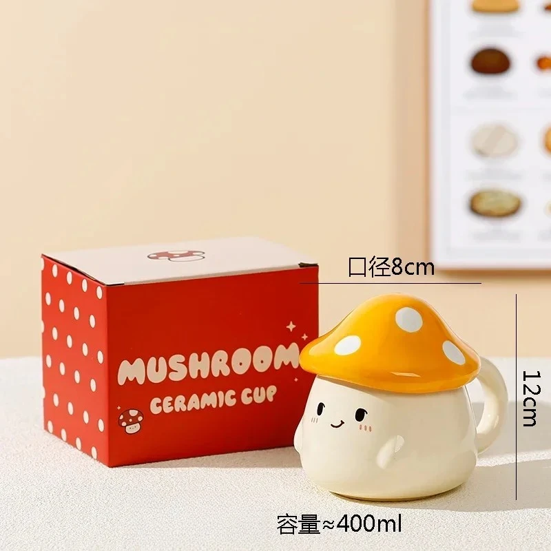 Ceramic Mushroom Mug with Lid - Creative Couple's Design for Coffee, Milk, and Tea
