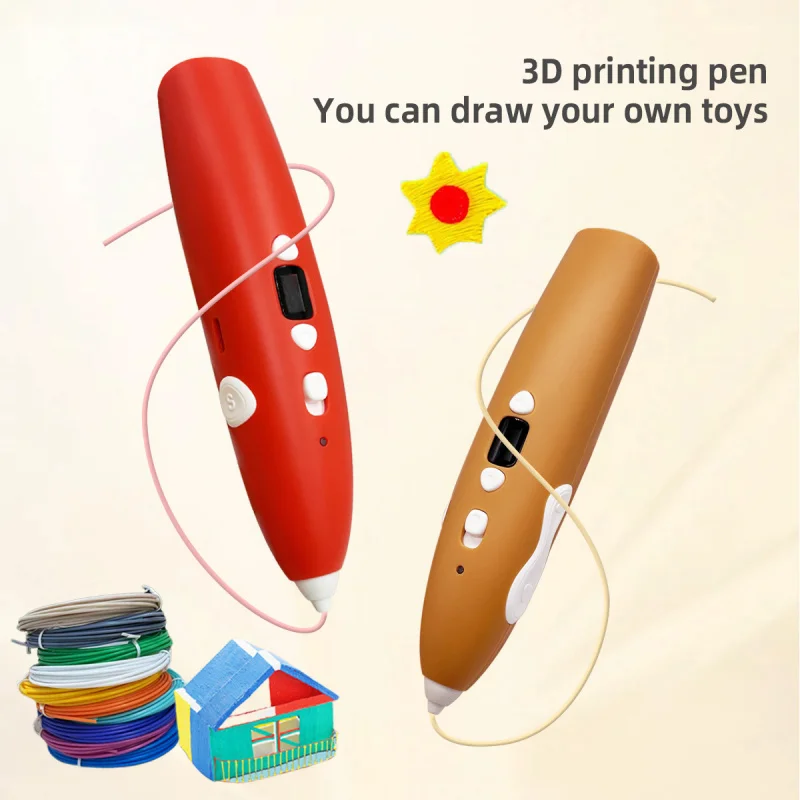 New Portable painting and printing tools USB charging 3D printing pen set LCD screen multi-mode process kit