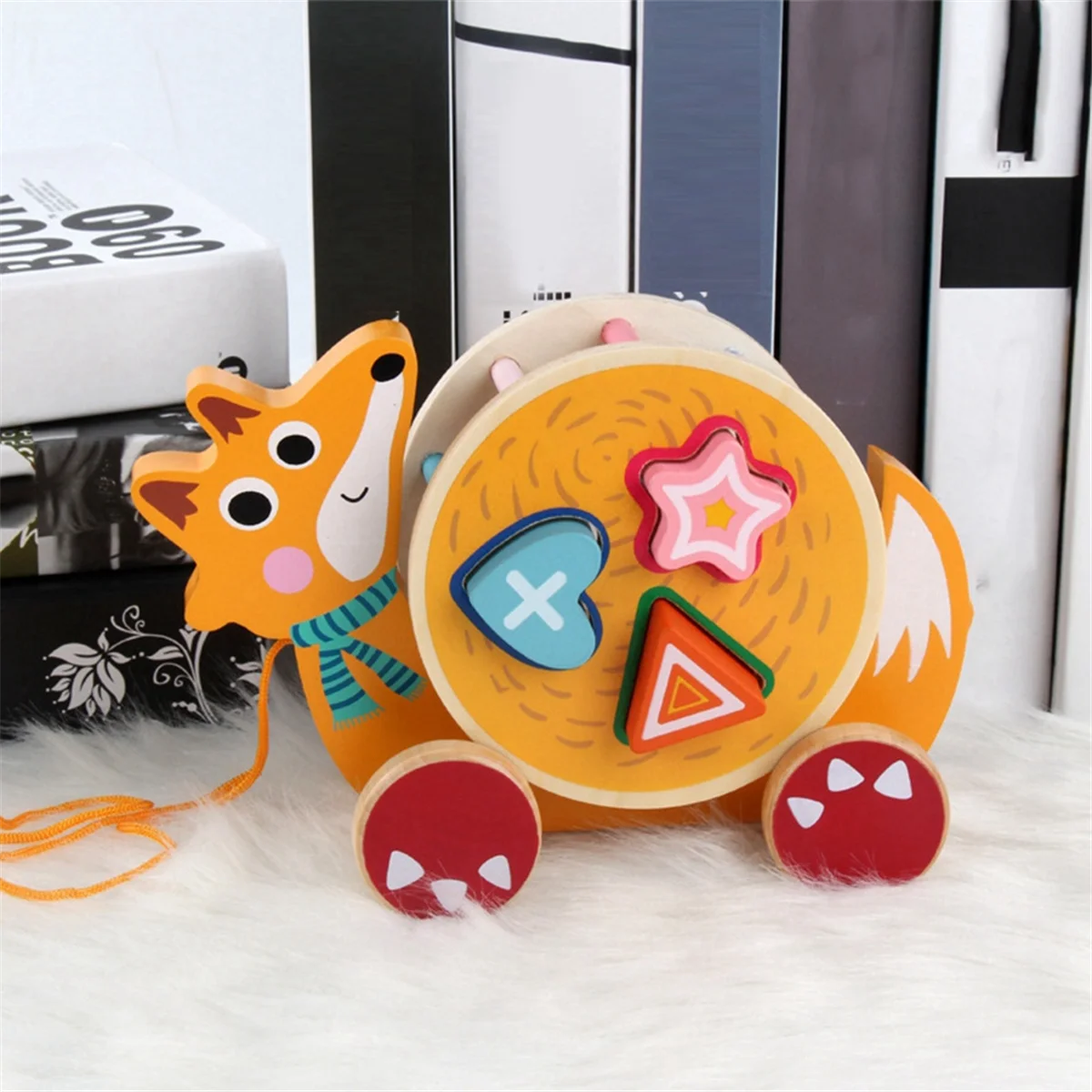 BAAU Snail-Dragging Toy, Award-Winning Wooden Children'S Toy with Shape Classifier and Drawstring.