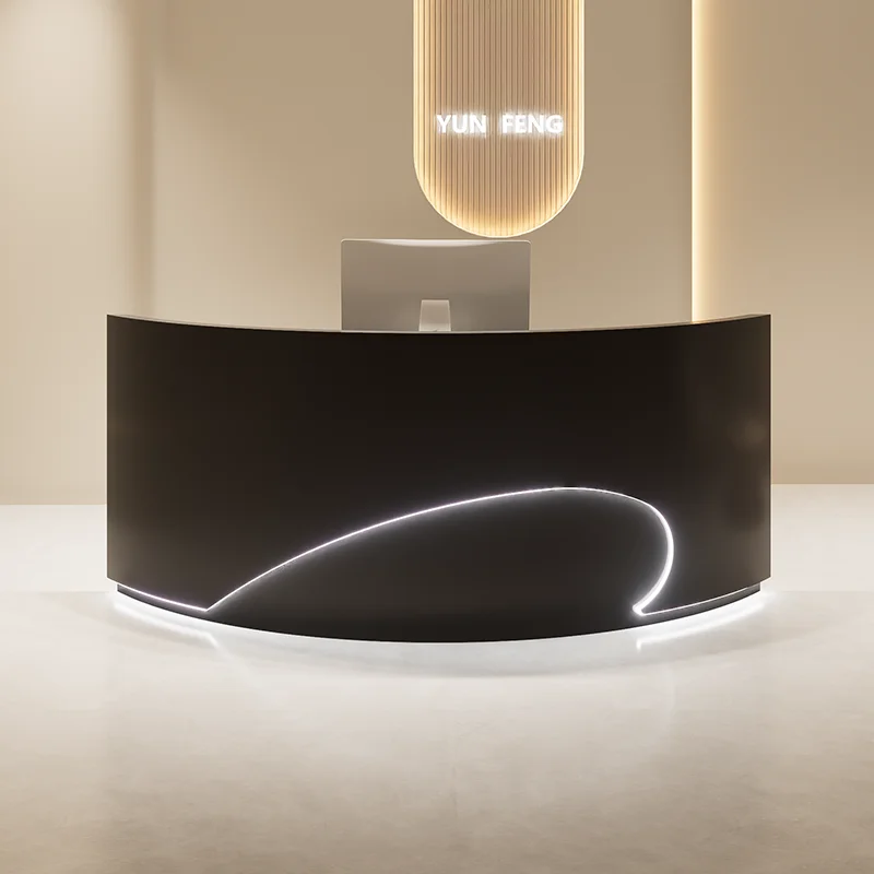 Modern Reception Desk Beauty Salon Church Display Podium Stand Design Size Mostrador Negocio