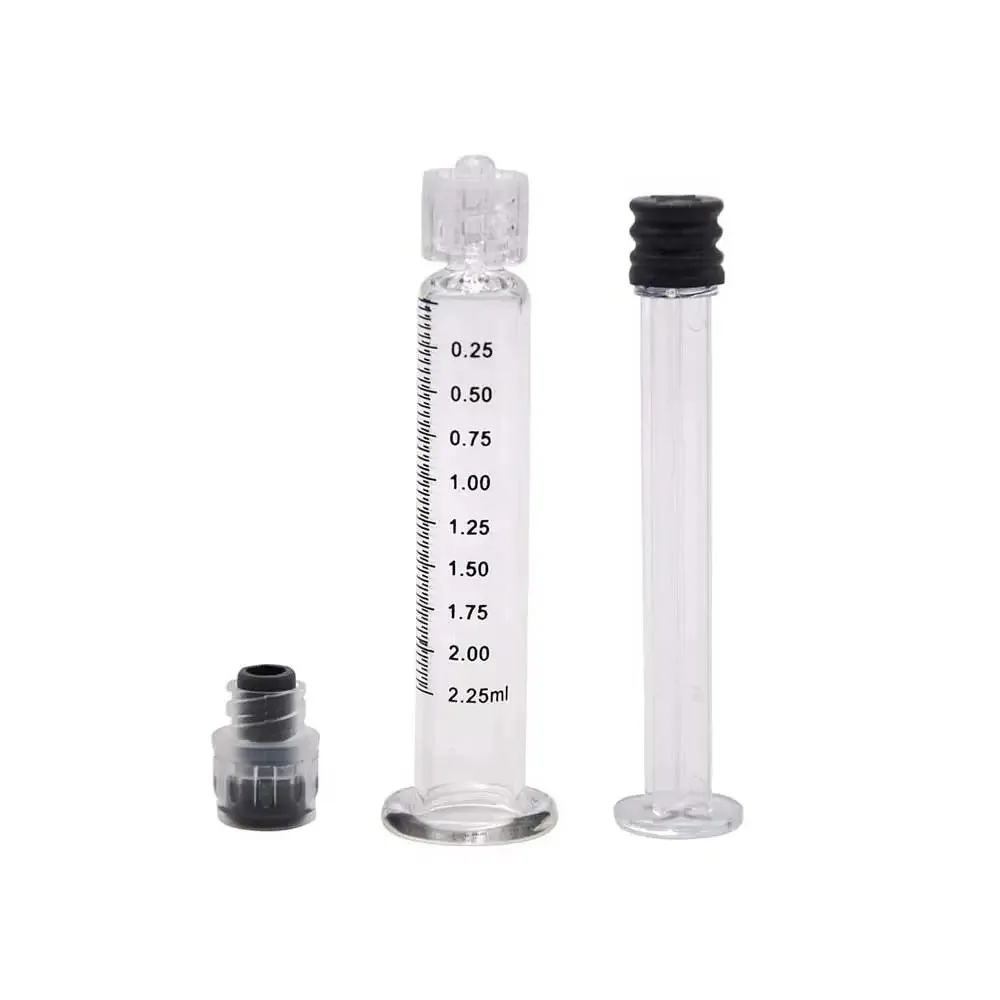 Glass Syringe Luer Lock Syringe Borosilicate Glass Prefillable 1ml Optional Capacity Beauty