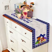Happy Passover Linen Table Runners Dresser Scarves Table Decor Farmhouse Dining Table Runners Holiday Party Jewish Decorations 2
