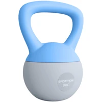 SPORTNOW Soft Kettlebell, 6kg Kettle Bell with Non-Slip Handle for Home Gym Weight Lifting, Light Blue and Grey