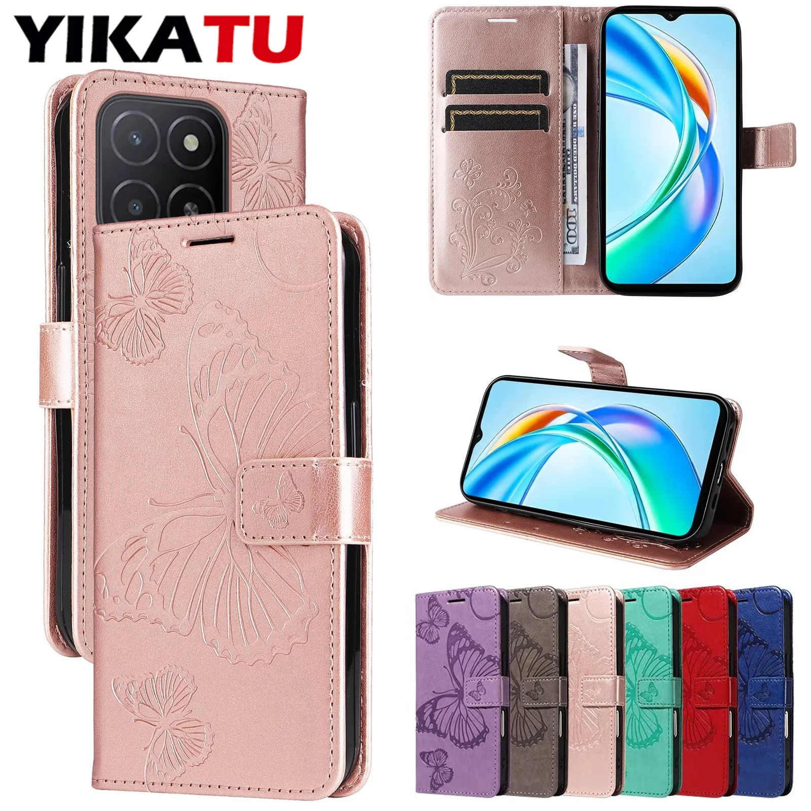 Magnetic Wallet Leather Case for Huawei Honor Smartphones