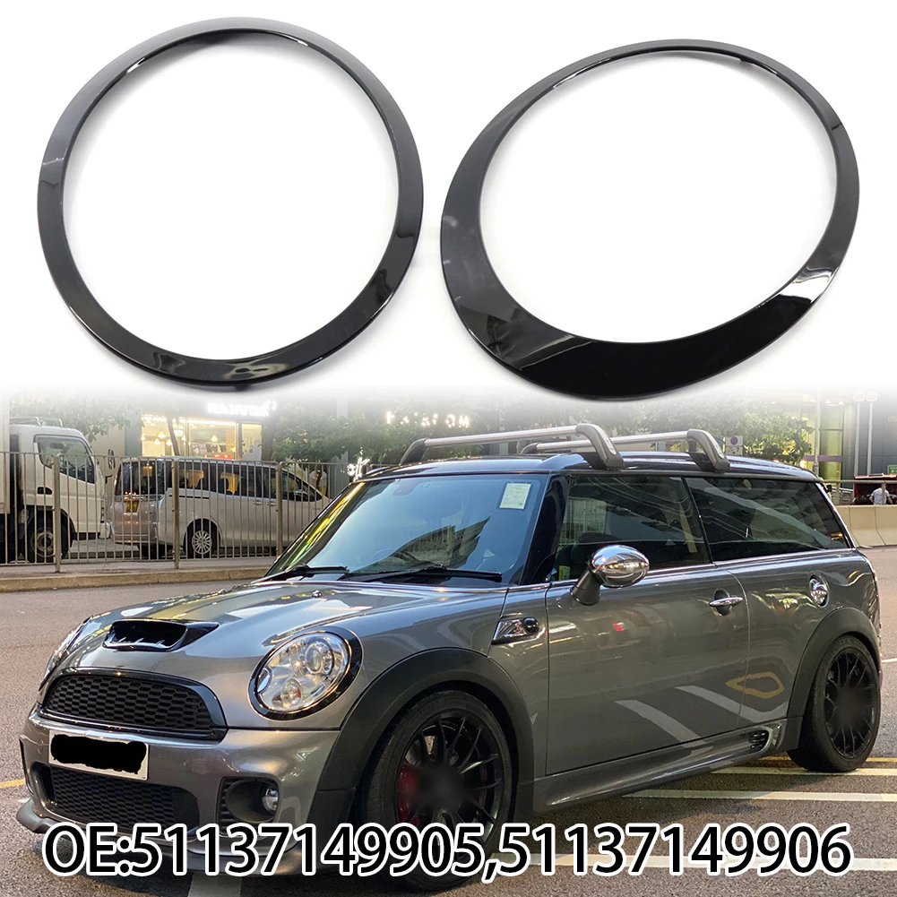 Zierring Scheinwerfer Lampe Rings Schwarz Glanz Für Mini Cooper R55 R56  07-15