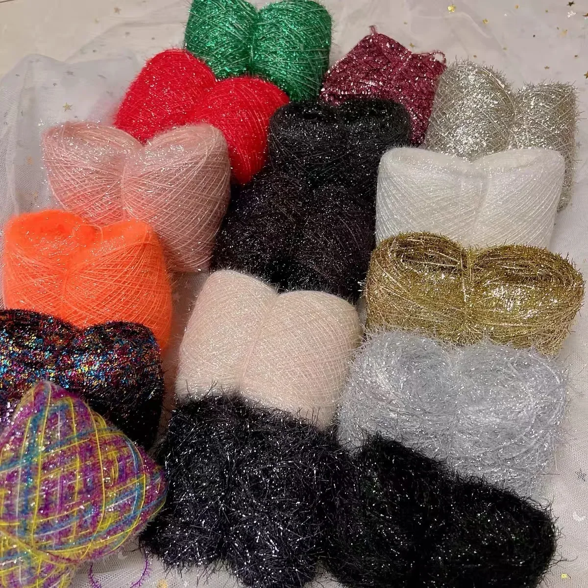 50g/Ball Colourful Glass Silk Yarn Wool Hand Knitting Cord DIY Handcraft Doll Sweater Hat Bag Making Crochet Thread 2