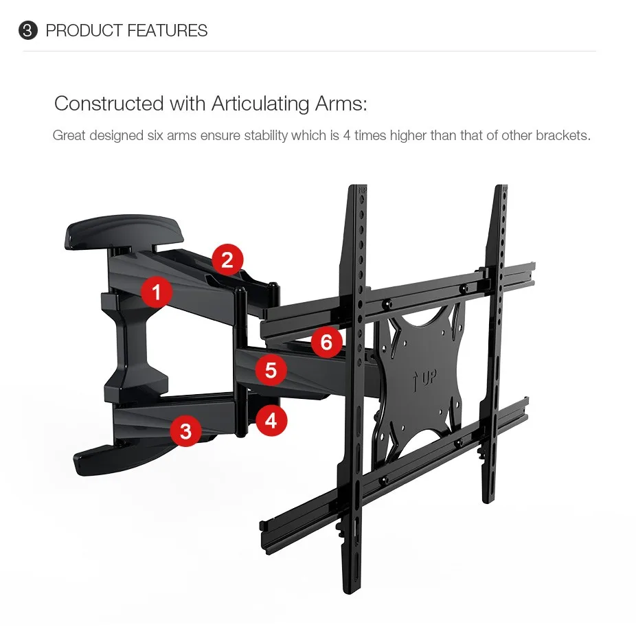Loctek Plasma Flat Retractable Lcd Bracket Tv Mount Wall Mount Wall