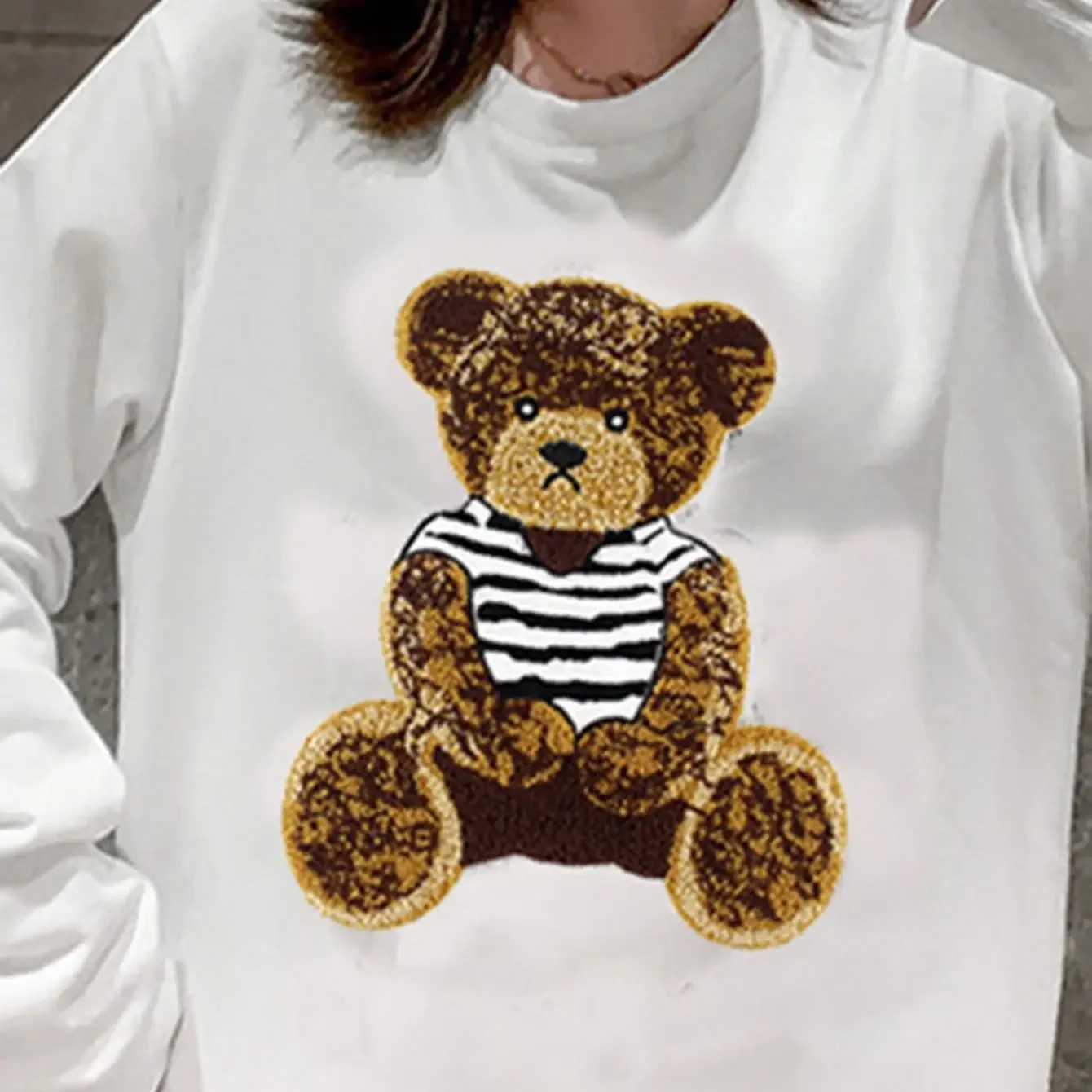 Towel Cute Bear Embroidery Patches Clothing Accessories