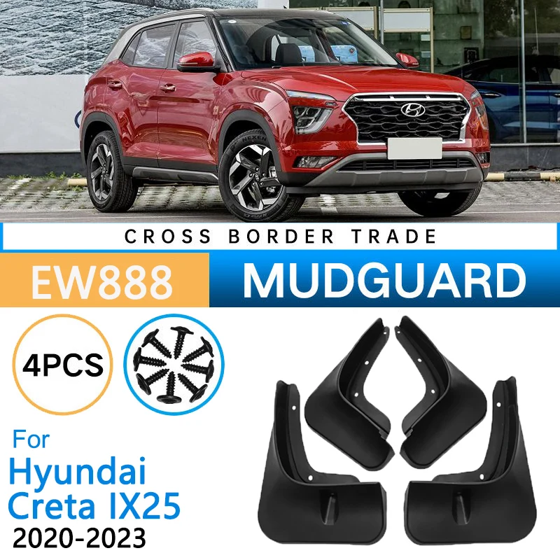 

Автомобильные брызговики для Hyundai Creta IX25 2023 2022 2021 2020, передние и задние колеса, брызговики, брызговики, аксессуары для крыльев